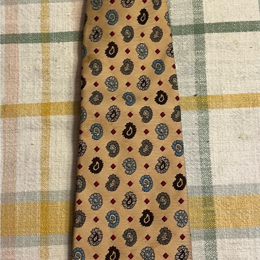 Vintage Paisley Patterned Tan Tie